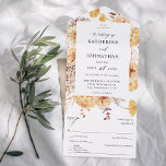Gele gouden Floral bruiloft All In One Uitnodiging<br><div class="desc">Maak het verzenden van de uitnodiging en RSVP gemakkelijk terwijl het verbazingwekkend is dat uw gasten met uw prachtige Gele Golden Floral Wedding All in Één Uitnodiging.</div>