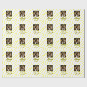 Gele gouden foto 30ste huwelijksverjaardag naam cadeaupapier
