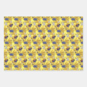 Gele gouden Gustav Klimt Pattern Squares Ovalen Inpakpapier Vel (Voorkant 3)