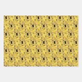 Gele gouden Gustav Klimt Pattern Squares Ovalen Inpakpapier Vel (Voorkant)