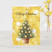 Gele Gouden Honing Kerstboom Kaart (Gele Bloem)