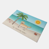 Gele Gouden Keermin op een tropisch zomerstrand Deurmat (Schuin)