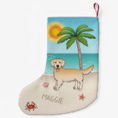 Gele Gouden Keermin op een tropisch zomerstrand Kleine Kerstsok (Achterkant)