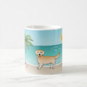 Gele Gouden Keermin op een tropisch zomerstrand Koffiemok (Center)