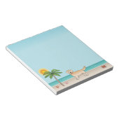 Gele Gouden Keermin op een tropisch zomerstrand Notitieblok (Schuin)