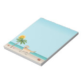 Gele Gouden Keermin op een tropisch zomerstrand Notitieblok (Linkerzijde)