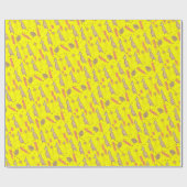 Gele gouden kerstbomen voor het verpakken van papi cadeaupapier (Vlak)