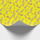 Gele gouden kerstbomen voor het verpakken van papi cadeaupapier (Hoek)