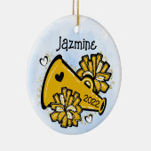 Gele gouden komer Ornament Megaphone Pom Pom Cute (Rechts)