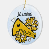 Gele gouden komer Ornament Megaphone Pom Pom Cute (Links)