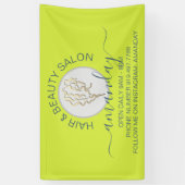 Gele Gouden Logo Kapper Beauty Salon Banner (Verticaal)