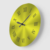 Gele gouden metalen klok met Romeinse cijfers (Hoek)
