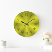 Gele gouden metalen klok met Romeinse cijfers (Huis)