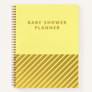 Gele gouden oliesnijpen Baby shower Planner Notitieboek