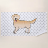 Gele gouden rector met een grijs pawpatroon strandlaken (Voorkant)