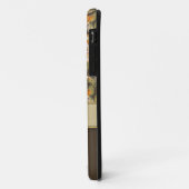 Gele gouden rozen op bruin met monogram Case-Mate iPhone case (Achterkant/links)