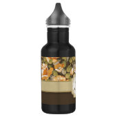 Gele gouden rozen op bruin met monogram waterfles  (Links)