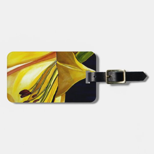 Gele gouden Splendor lily original art Bagagelabel (Voorkant horizontaal)
