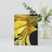 Gele gouden Splendor lily original art Briefkaart (Staand voorkant)