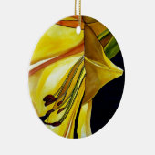 Gele gouden Splendor lily original art Keramisch Ornament (Rechts)