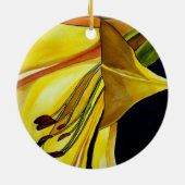 Gele gouden Splendor lily original art Keramisch Ornament (Achterkant)