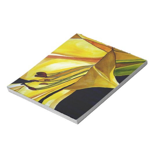 Gele gouden Splendor lily original art Notitieblok (Linkerzijde)