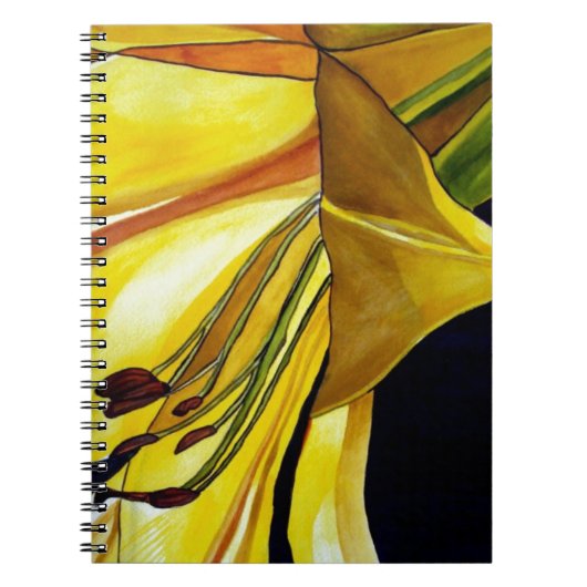 Gele gouden Splendor lily original art Notitieboek (Voorkant)