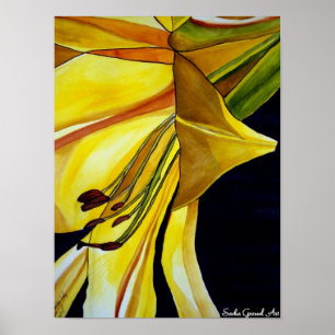 Gele gouden Splendor lily original art Poster