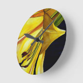 Gele gouden Splendor lily original art Ronde Klok (Hoek)