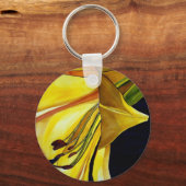 Gele gouden Splendor lily original art Sleutelhanger (Voorkant)