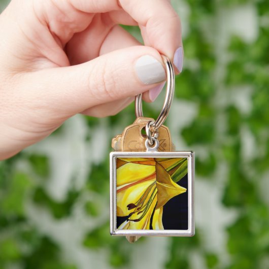 Gele gouden Splendor lily original art Sleutelhanger (Hand)