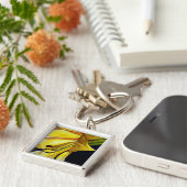 Gele gouden Splendor lily original art Sleutelhanger (Zijkant)