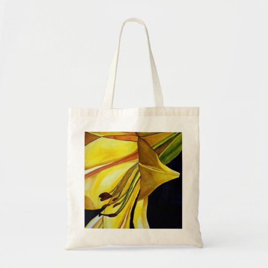 Gele gouden Splendor lily original art Tote Bag (Voorkant)
