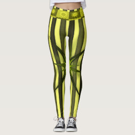 gele gouden ster gestreepte leggings vrouwen