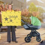 Gele gouden sterren Aangepaste kleine rugzak Fleece Deken