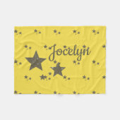 Gele gouden sterren Aangepaste kleine rugzak Fleece Deken (Voorkant (Horizontaal))