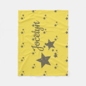 Gele gouden sterren Aangepaste kleine rugzak Fleece Deken (Voorkant)