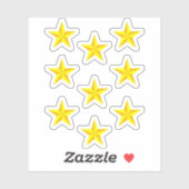 Gele Gouden Sterren voor School - Beloning Sticker (Vel)