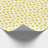 Gele gouden Stippen op witpapier Cadeaupapier (Hoek)