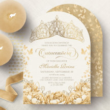 Gele Gouden Vlinders Bloemenkroon Quinceanera