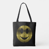 Gele gouden vonken op zwart tote bag (Achterkant)