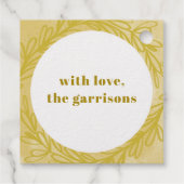 Gele gouden Waterverf Botanisch goud Bedankjes Labels (Achterkant)