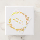 Gele gouden Waterverf Botanisch goud Bedankjes Labels (Met doos)