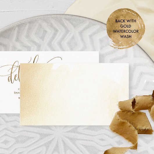 Gele gouden Waterverf bruiloft — Website Informatiekaartje