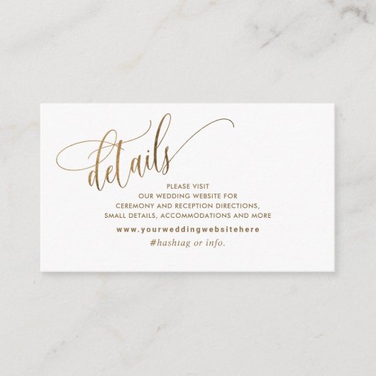 Gele gouden Waterverf bruiloft — Website Informatiekaartje (Voorkant)