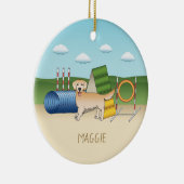 Gele gouden wederverkoper met behendigingsapparatu keramisch ornament (Rechts)