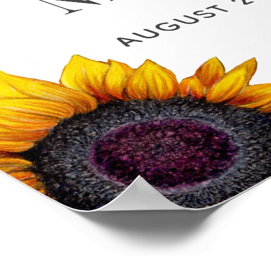 Gele gouden zonnebloemen, ritueel welkomstbord poster (Hoek)