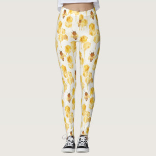 Gele Goudhoningbijen Leggings