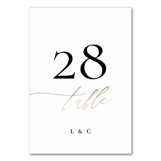 Gele goudkalligrafie Moderne bruiloft Kaart (Achterkant)