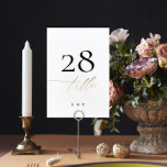 Gele goudkalligrafie Moderne bruiloft Kaart<br><div class="desc">Geel goudkalligrafie Modern Wedding Table Number - modern en indrukwekkend - onderdeel van een collectie</div>